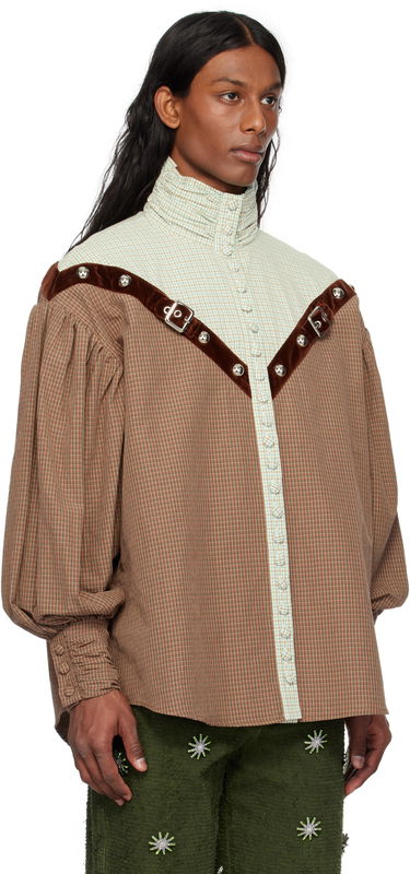 Košeľa Chopova Lowena Chopova Lowena Atwixt Gingham Buckle Shirt Hnedá | 2283, 1