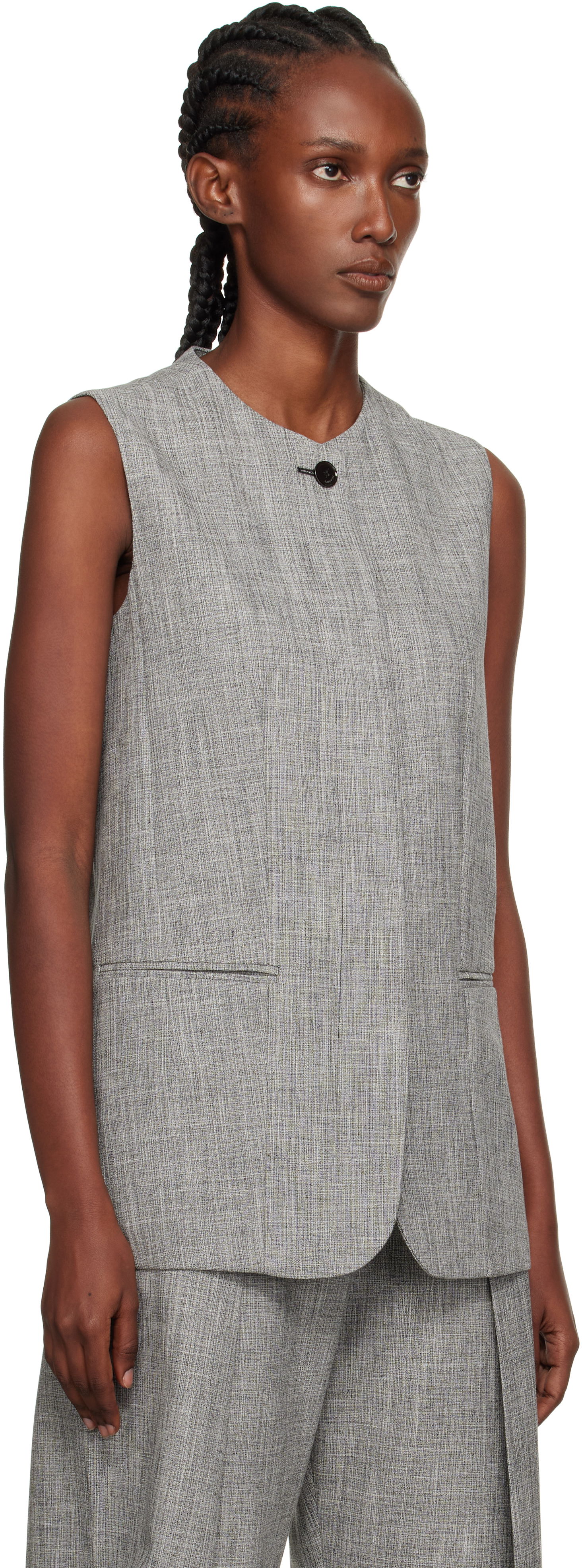 Vesta LANVIN Lanvin Button Vest Šedá | RW-JA0018-5293-E25, 1