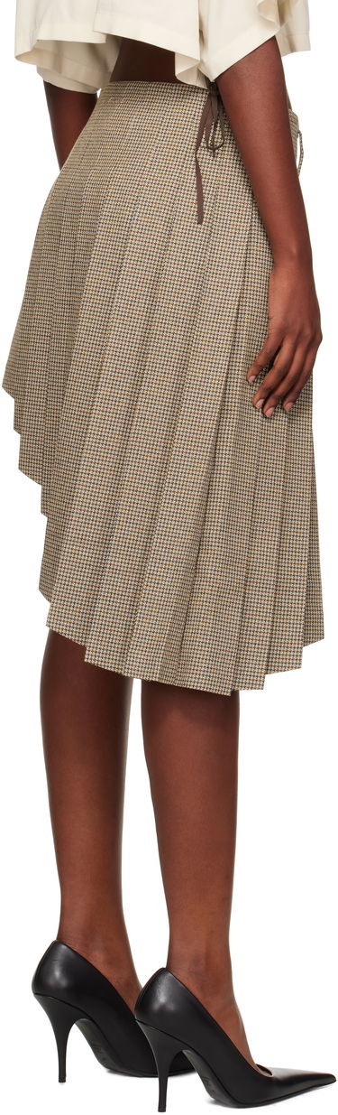 Sukňa We11done We11done Asymmetric Checked Midi Skirt Hnedá | WD-SK2-25-276-W-BG, 2
