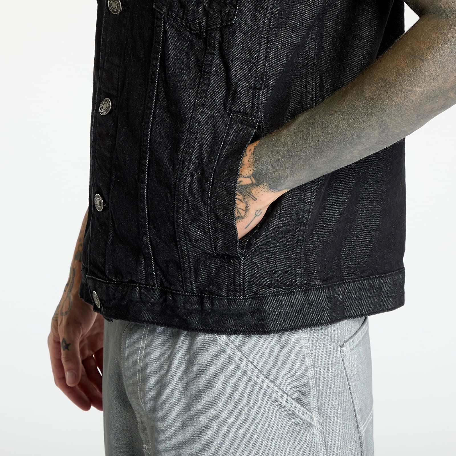 Denim Vest Black Washed