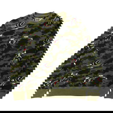 Sveter BAPE 1st Camo Relaxed Crewneck Zelené | 1H30 113 010 GREEN, 1