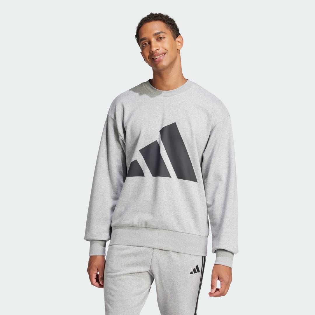 Mikina adidas Performance Essentials Big Logo French Terry Sweatshirt Šedá | JE8952, 0