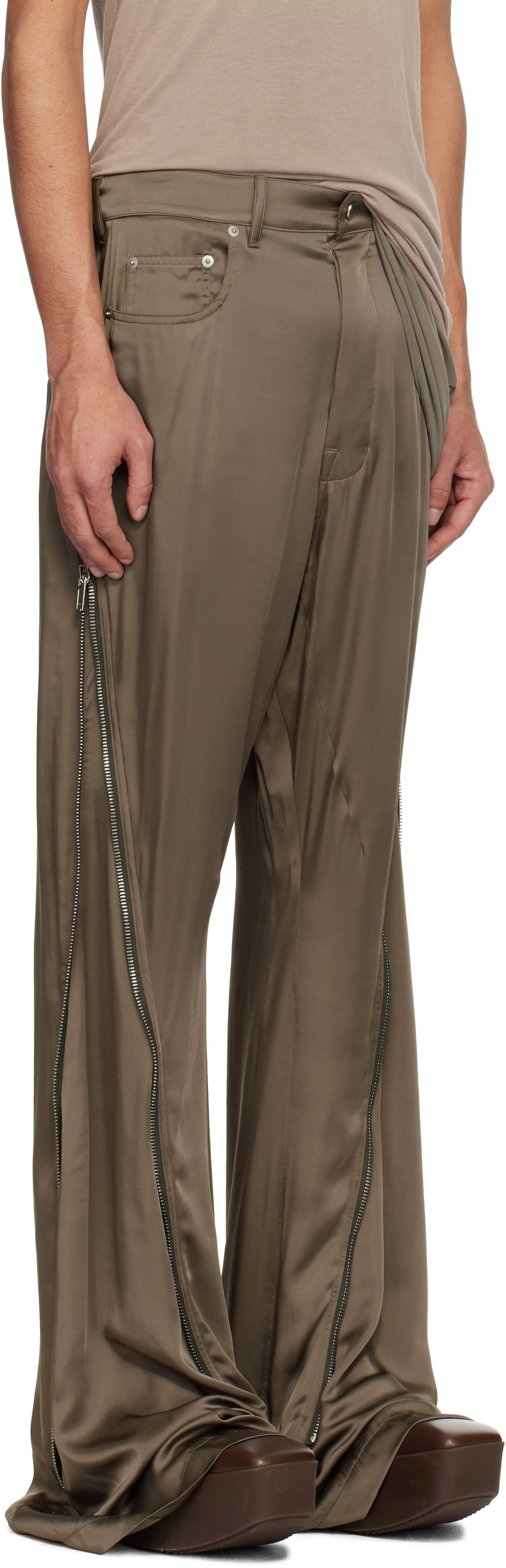 Nohavice Rick Owens Rick Owens Hollywood Bolan Banana Trousers Zelené | RR01E5343 SCH, 1