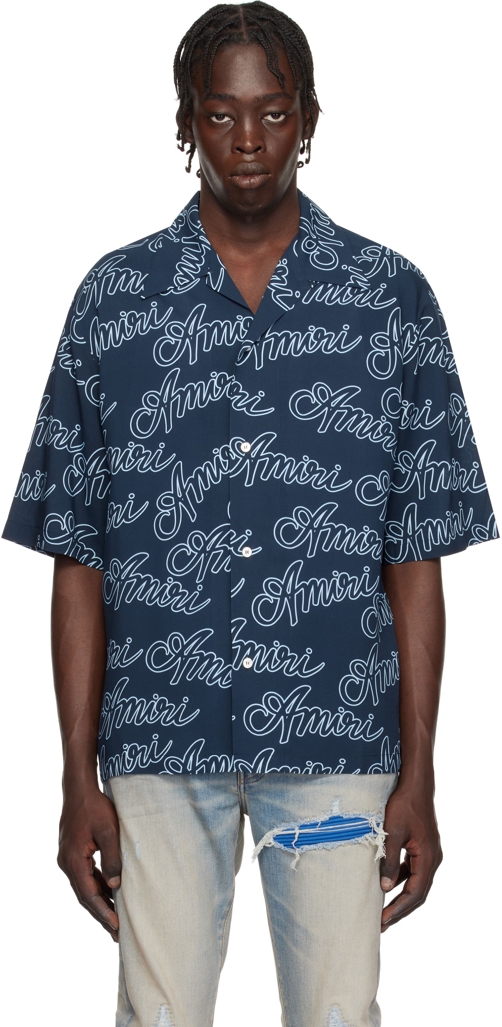 Script Print Bowling Shirt