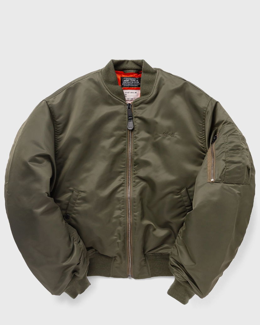 Bomber bunda Schott NYC BLOUSON BOMBER OVERSIZE Zelené | AIRFORCE90RS-ARMY-KAKI