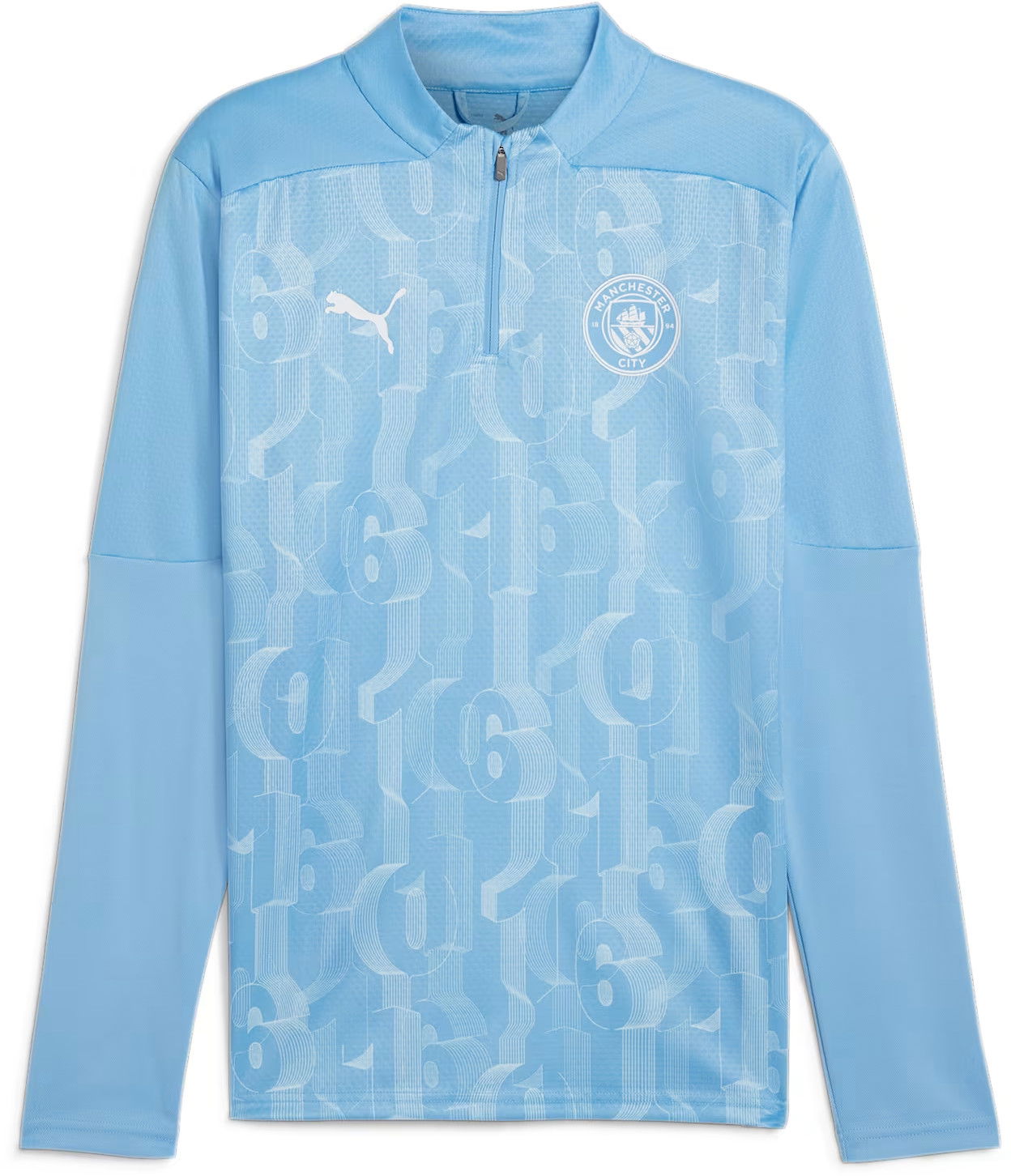 Tričko Puma Manchester City Pre-match Quarter-Zip Modrá | 777579-21, 0
