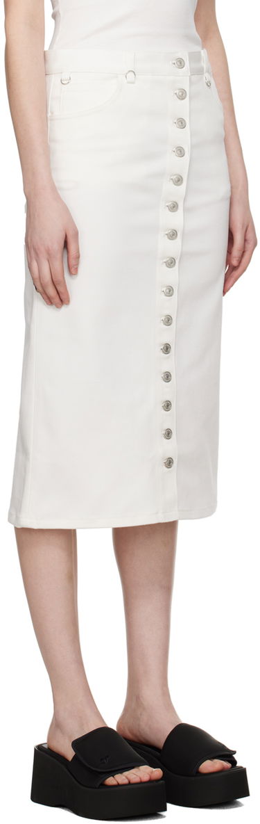 Sukňa Courrèges Courrèges Multiflex Denim Button-Front Skirt Biela | 124DJU155DE0022, 1