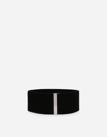 Opasok Dolce & Gabbana Dolce & Gabbana Velvet Choker with Metal Logo Čierna | WNP4J1W1111N0000, 1