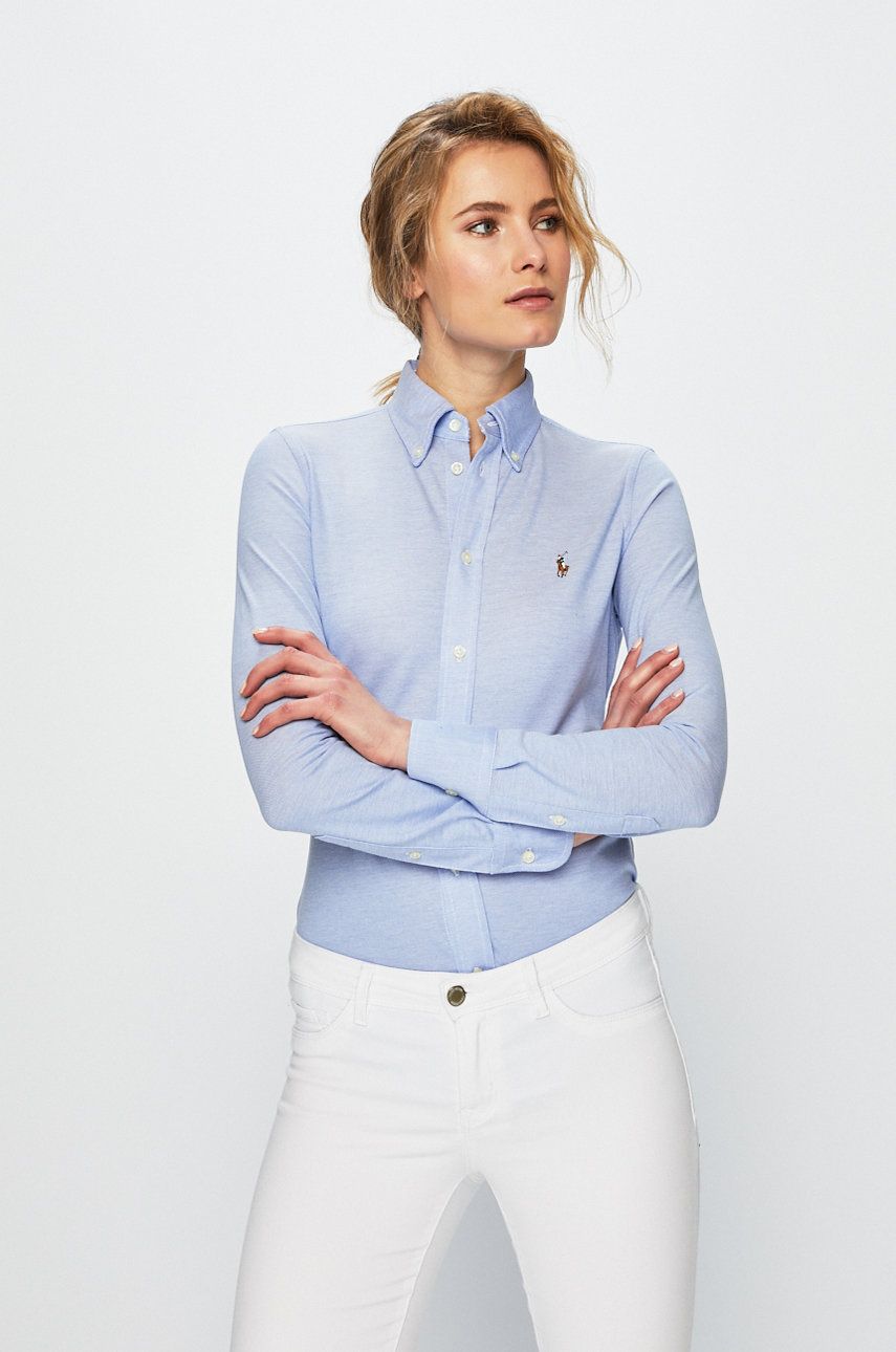 Košeľa Polo by Ralph Lauren Slim Oxford Shirt Modrá | 211664427001, 0