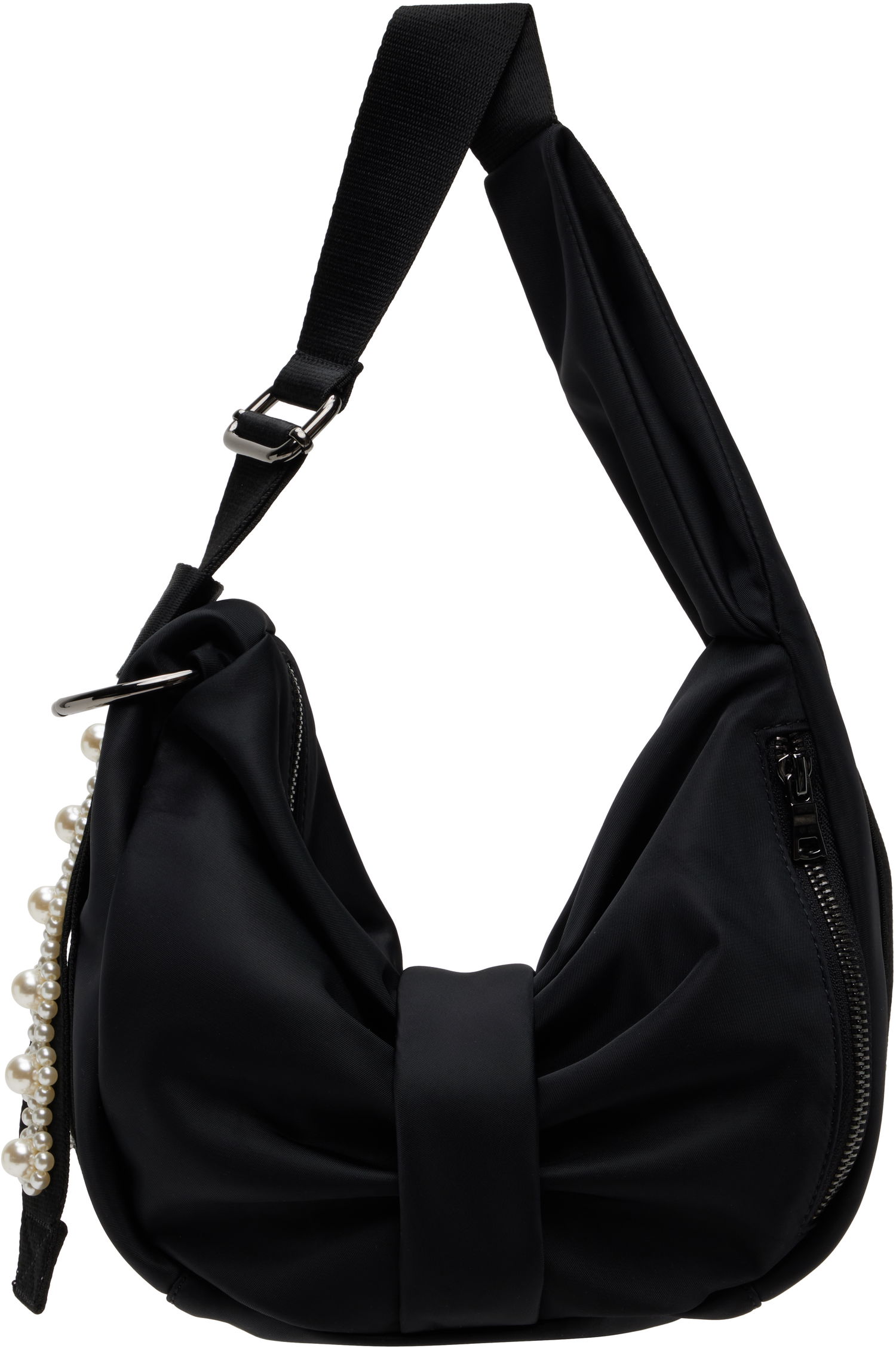 Taška cez rameno Simone Rocha Simone Rocha Mini Pearl-Embellished Sling Bow Bag Čierna | BAG198B 0761, 0