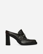 Square Toe Chain Loafer Mules