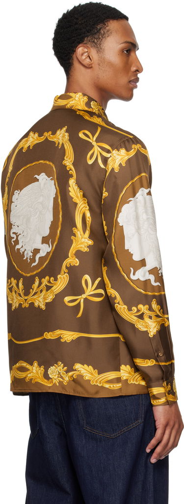 Košeľa Versace Versace Cameo Silk Shirt Hnedá | 1019438_1A14187, 2