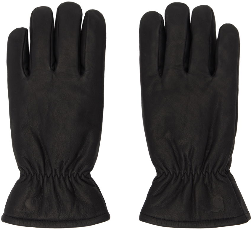 Rukavice Carhartt WIP Leather Gloves With Elastic Wrist Čierna | I030900, 0