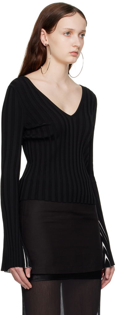 Sveter Helmut Lang Women's Ribbed Knit Sweater Čierna | N01HW717, 1
