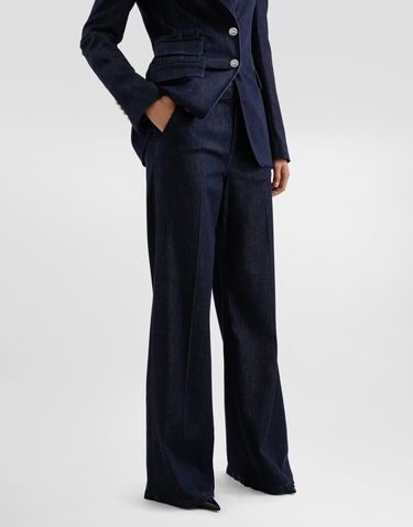 Džínsy Dolce & Gabbana Dolce & Gabbana Silk Denim Palazzo Pants Modrá | FTC6YDG8MR3S9001, 3