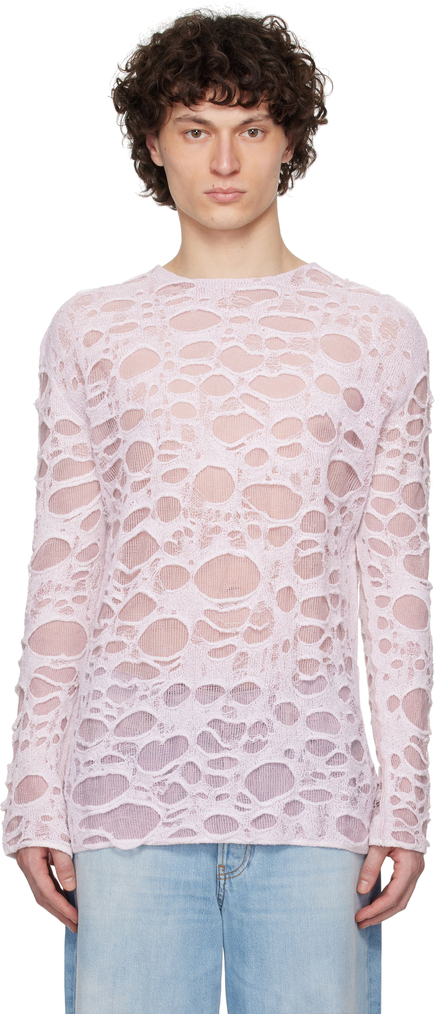 Sveter Acne Studios Acne Studios Layered Knit Sweater Ružová | B60362-, 0