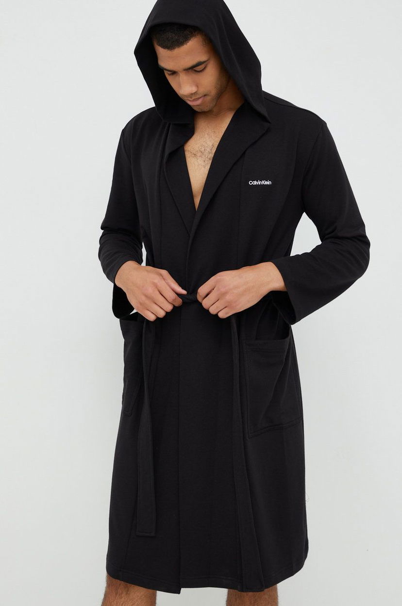 Pyžamo CALVIN KLEIN Calvin Klein Underwear Hooded Robe Čierna | 000NM2377E.9BYY