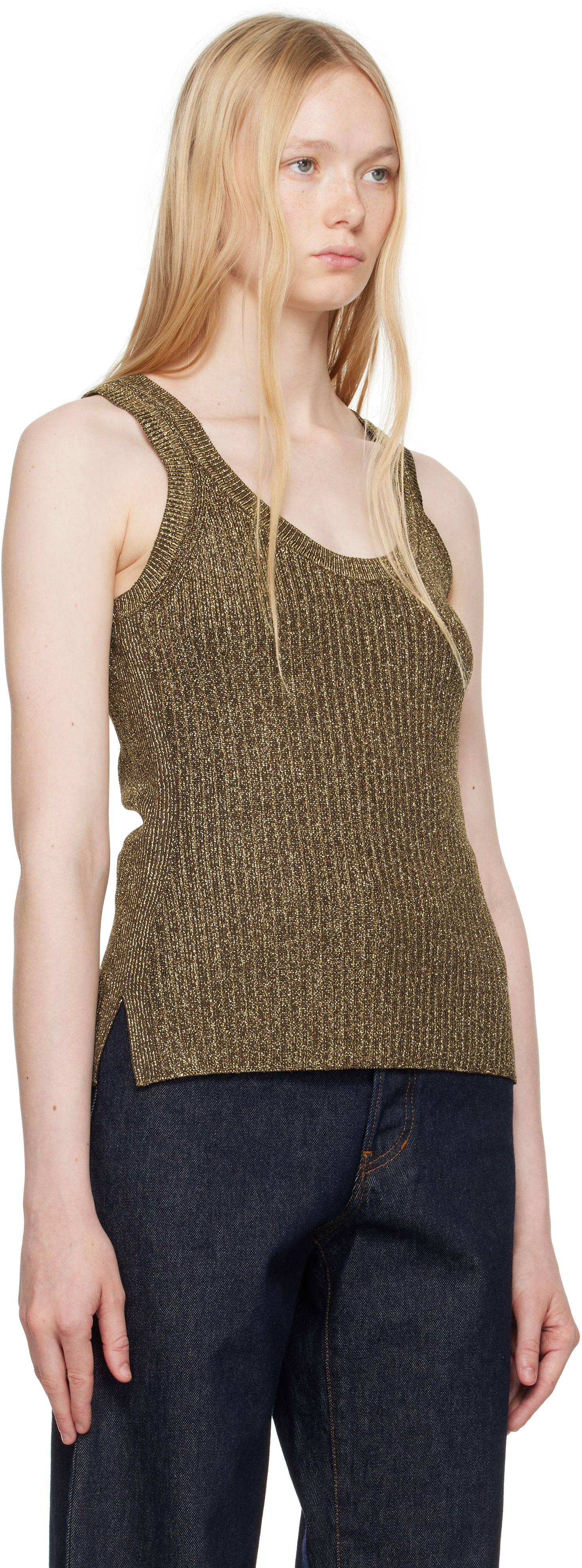 Tielko Tom Ford Tom Ford Metallic Knit Tank Top Metalická | TSK372-YAX876, 1