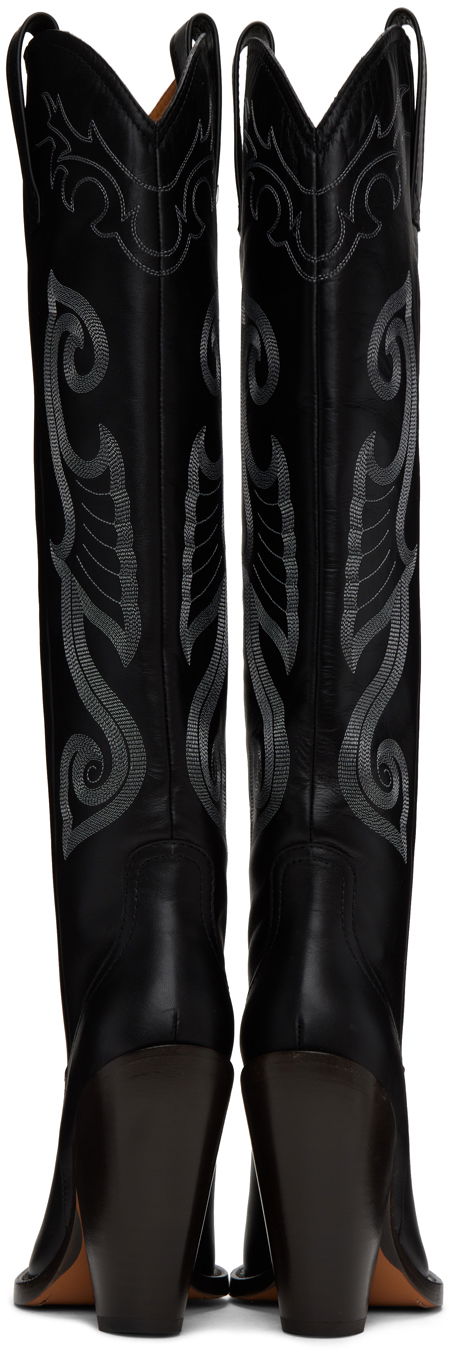 Tenisky a topánky Moschino High Western Embroidered Boots Čierna | 3204 8794, 1