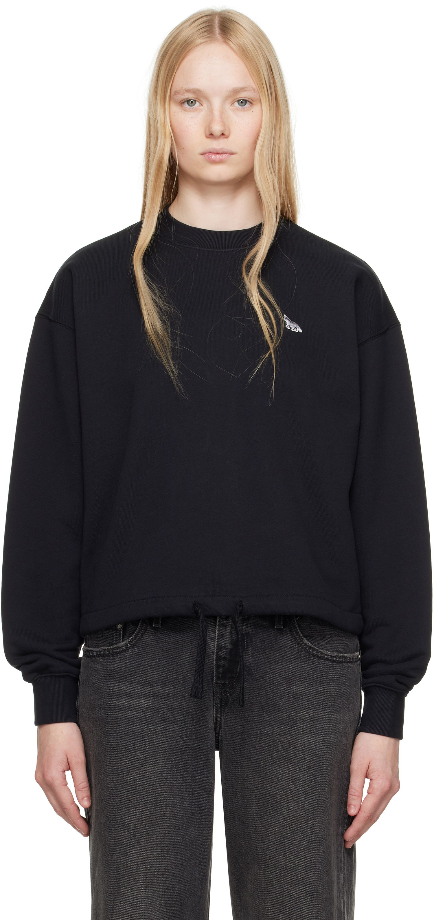 Sveter MAISON KITSUNÉ Maison Kitsuné Baby Fox Patch Drawstring Sweatshirt Čierna | OW00302KM0325, 0
