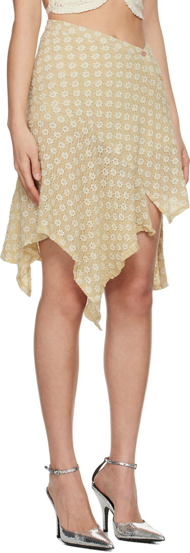 Sukňa BY FAR Asymmetrical Floral Midi Skirt Béžová | 24CRRPSSKBESTRL, 1