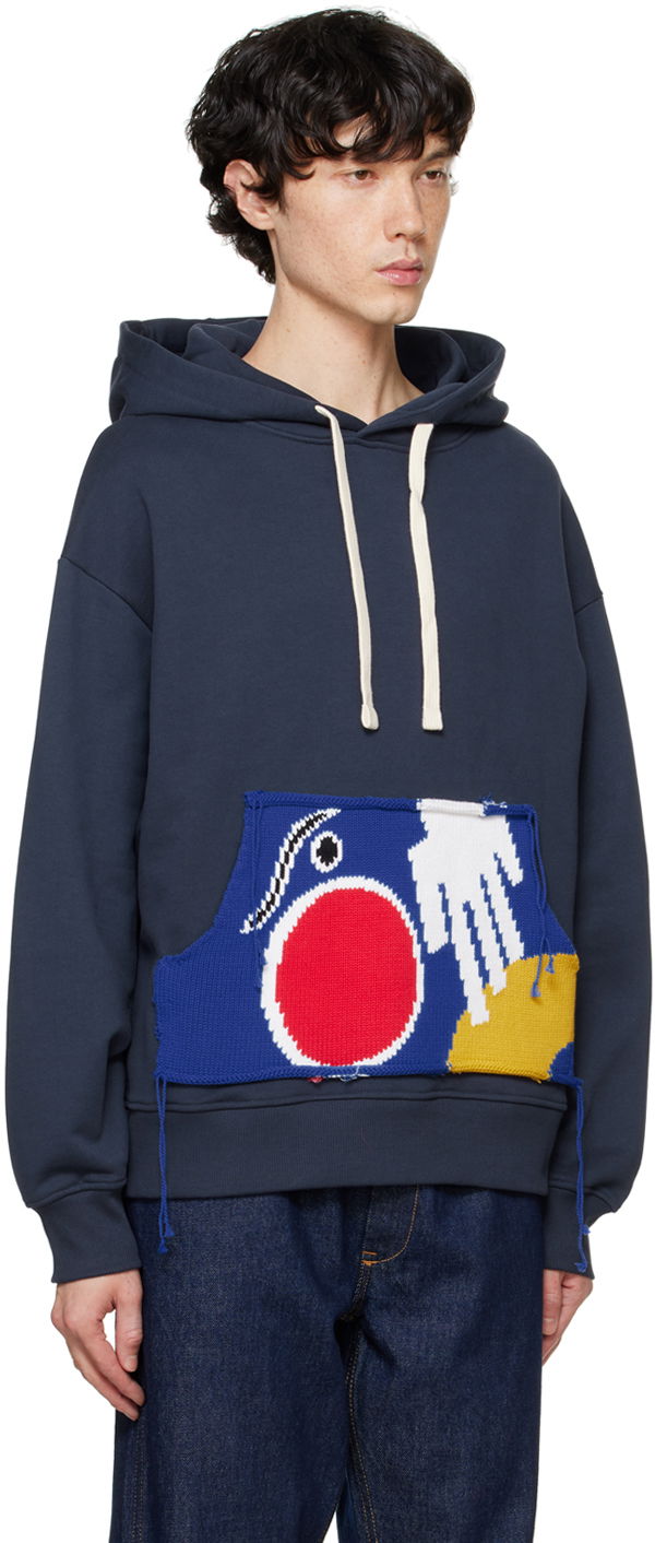 Mikina Charles Jeffrey Loverboy Charles Jeffrey LOVERBOY Patchwork Knit Hoodie Modrá | 41100201, 1