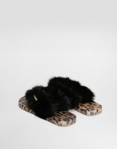 Doplnky Dolce & Gabbana Dolce & Gabbana Havaianas Fur Slides 45/46 Čierna | VH0003VH00088903, 2
