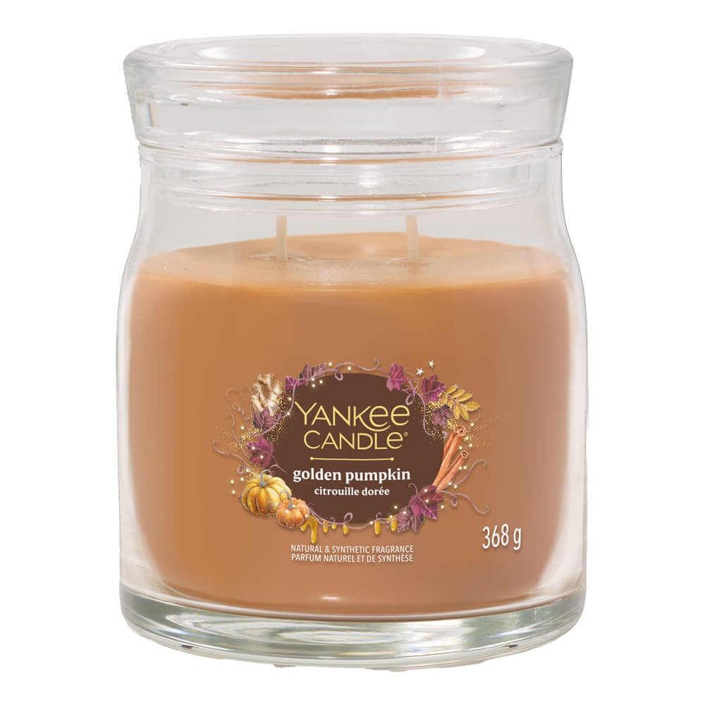 Sviečka Yankee Candle Signature Medium Jar 2 Wicks Golden Pumpkin Natural & Synthetic Fragrance 368 g Oranžová | 43499, 0