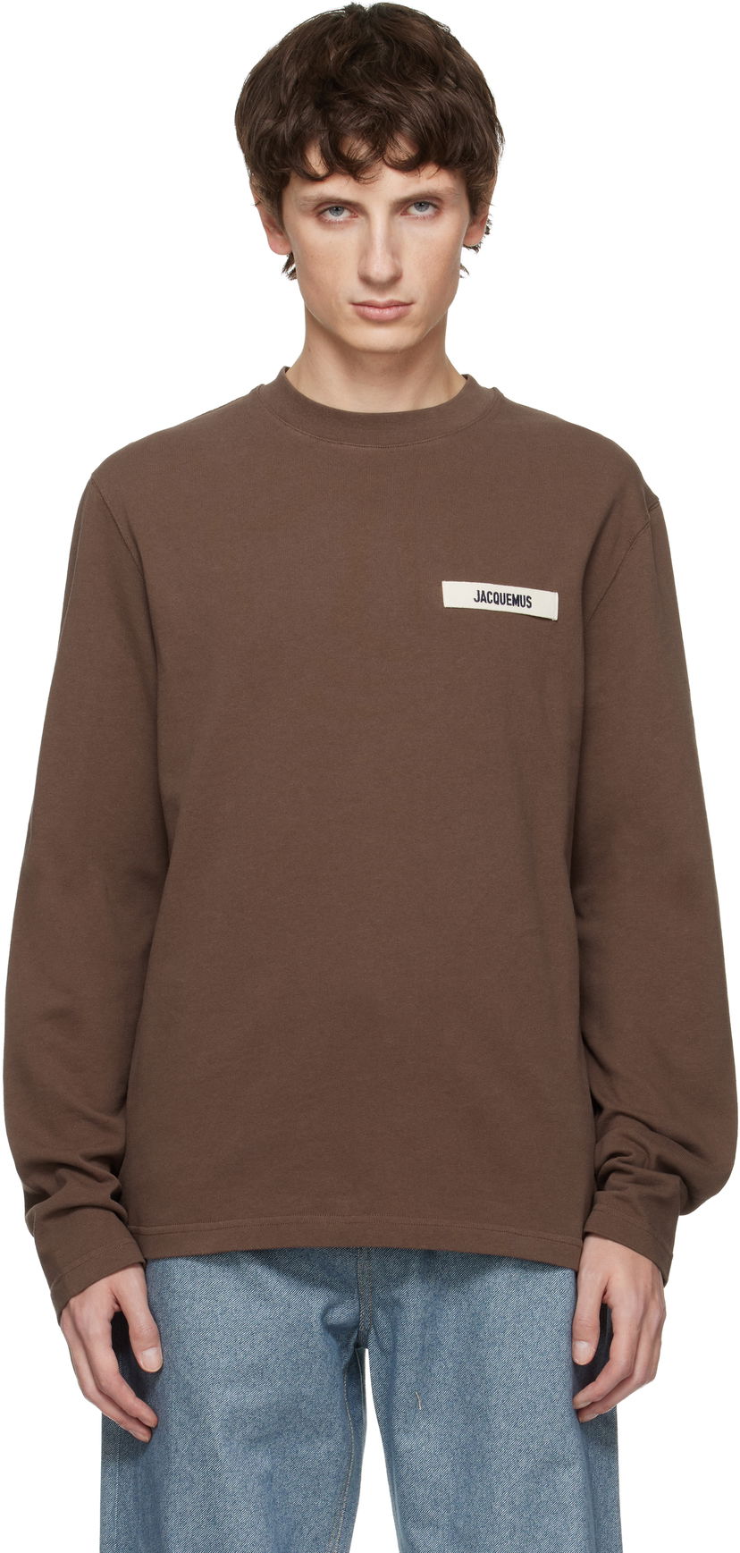 Tričko Jacquemus 'The Gros Grain' Long-Sleeve T-shirt Hnedá | 25HTSM00570AJ00226