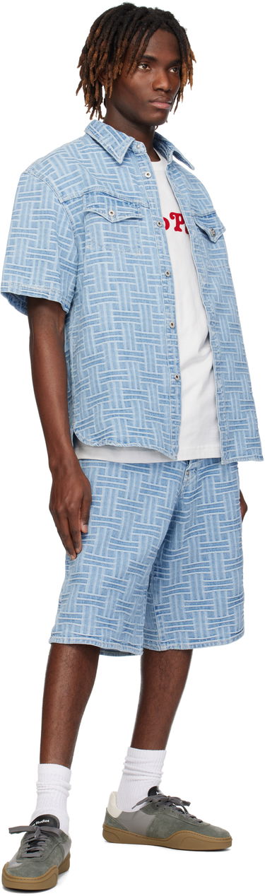 Košeľa KENZO Kenzo Paris 'KENZO Weave' Relaxed Denim Shirt Modrá | FF55DC1026J4, 3