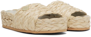 Šaty Stella McCartney Stella McCartney Skyla Raffia Platform Slides Béžová | 810206E00109, 3