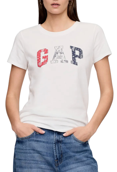 Tričko GAP T-Shirt Classic Logo Bandana Pattern Biela | 776775-03, 0