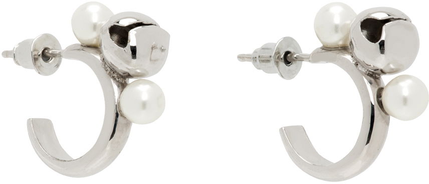 Náušnice Simone Rocha Simone Rocha Mini Bell Charm Hoop Earrings Metalická | ERG393 0904, 1