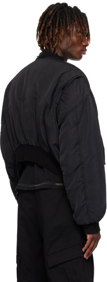 Bomber bunda We11done We11done Curved Bomber Jacket Čierna | WD-JP0-25-005-U-BK, 2