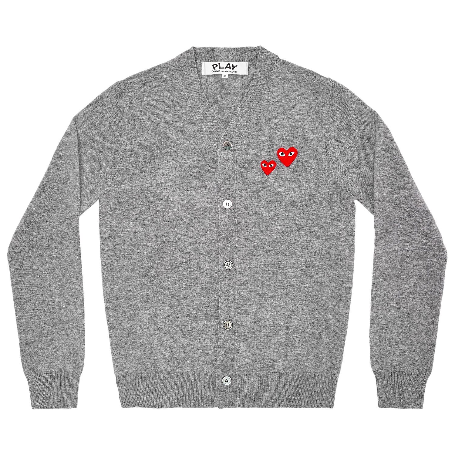Sveter Comme des Garçons PLAY Duo Heart Cardigan Šedá | AZ N072 051 1, 1