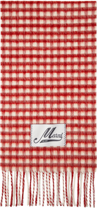 Šál Marni Marni Double Check Mohair Scarf Červená | SCMC0133Y0 UAW045, 0