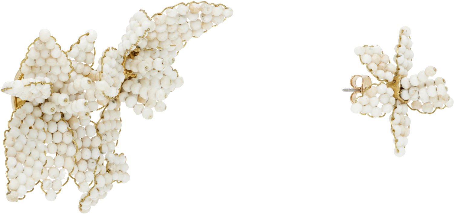 Náušnice ISABEL MARANT Isabel Marant Loli Beaded Floral Earrings Biela | BL0279FA-D1B17B, 1