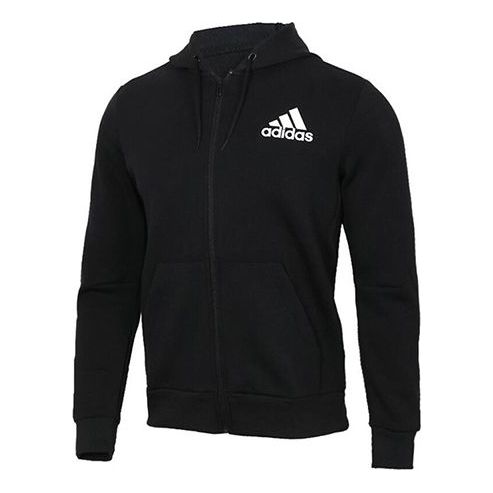 Mikina adidas Originals Knit Logo Full-Zip Hoodie Čierna | DT9912