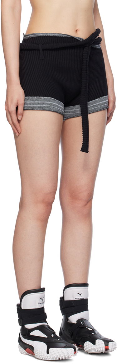 Šortky Ottolinger Ottolinger Ribbed Tie-Waist Shorts Čierna | 708502, 1