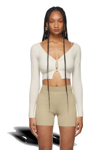 Crop Top Jacquemus Off-White La Montagne 'Le Cardigan Alzou' Biela | 213KN203-2360