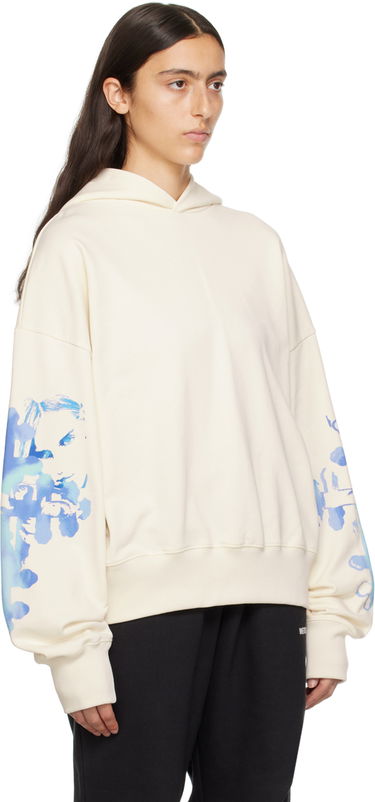 Mikina We11done Floral Print Oversized Hoodie Biela | WD-TH3-23-887-U-WH, 1