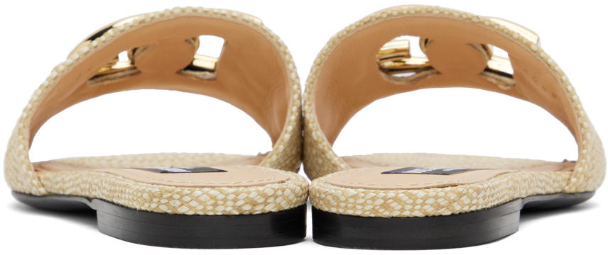 Tenisky a topánky Dolce & Gabbana Dolce&Gabbana Raffia Slide Sandals Béžová | CQ0592 AR344, 1