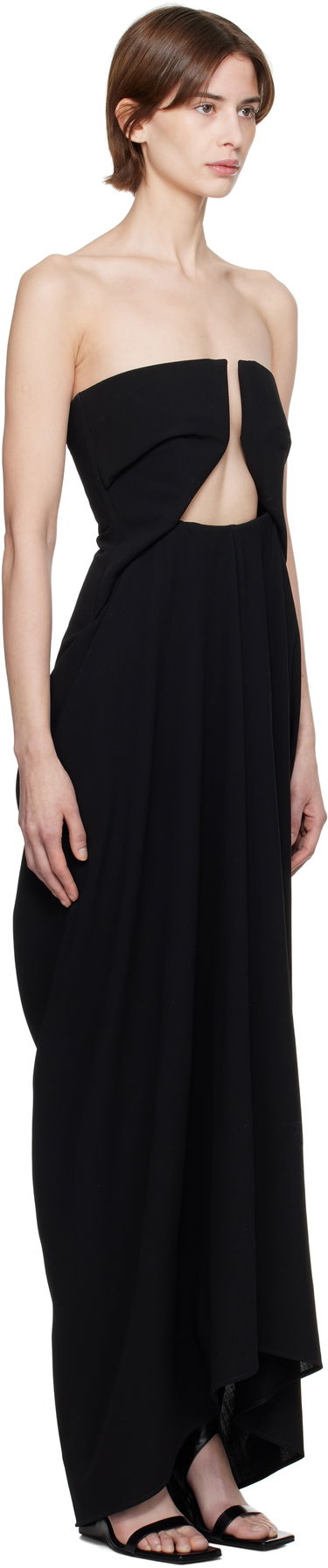 Šaty Rick Owens Rick Owens Hollywood Amphora Prong Maxi Dress Čierna | RP01E7547 WLP, 1