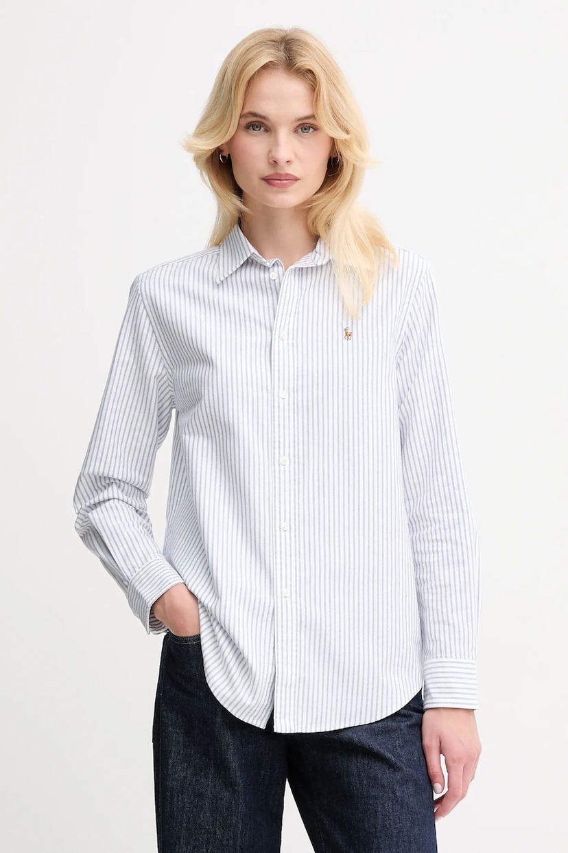 Košeľa Polo by Ralph Lauren Striped Cotton Shirt, Regular Fit Biela | 211971500
