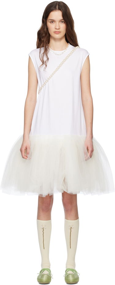 Šaty Simone Rocha Simone Rocha Relaxed Ballet Tutu Midi Dress Biela | 7396 0553, 0