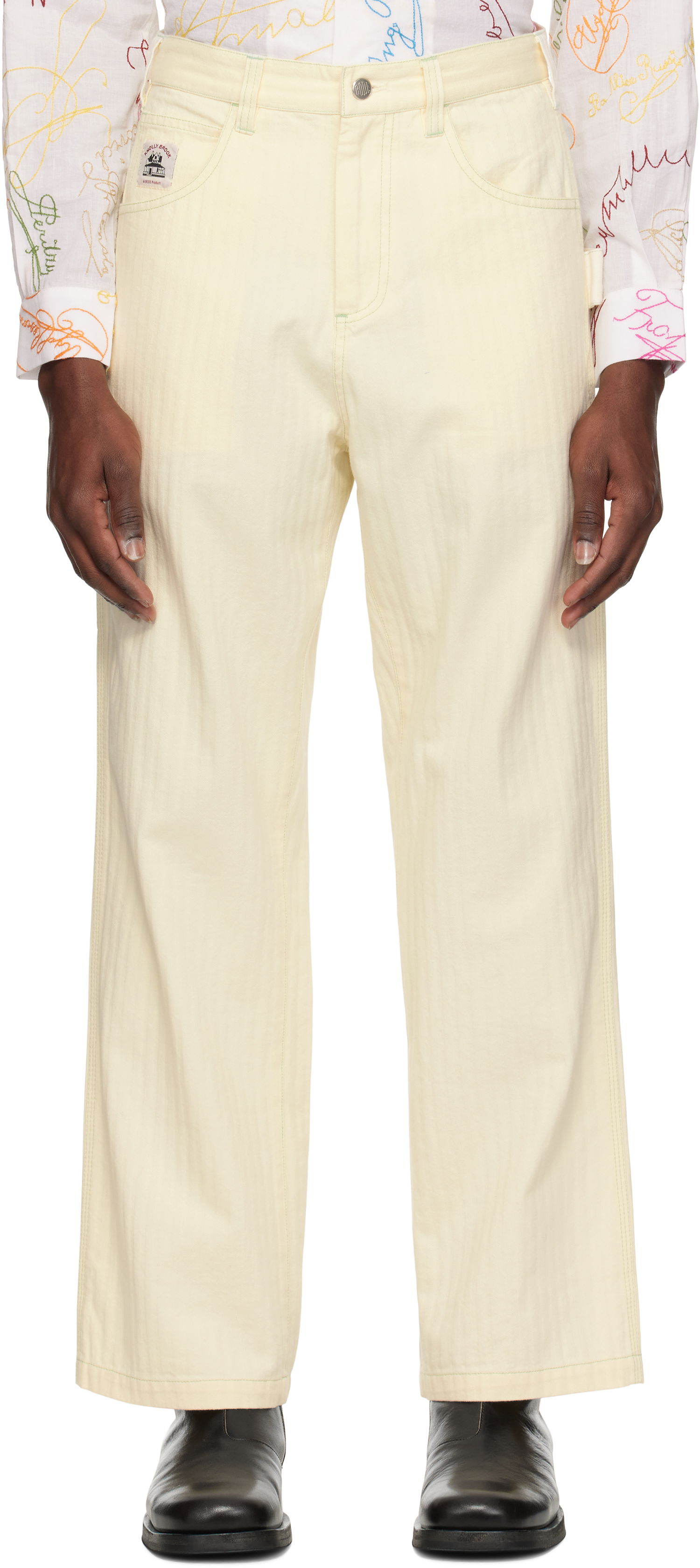 Džínsy Bode Bode Greenskeeper Knolly Brook Trousers Žltá | MRS25BT004, 0