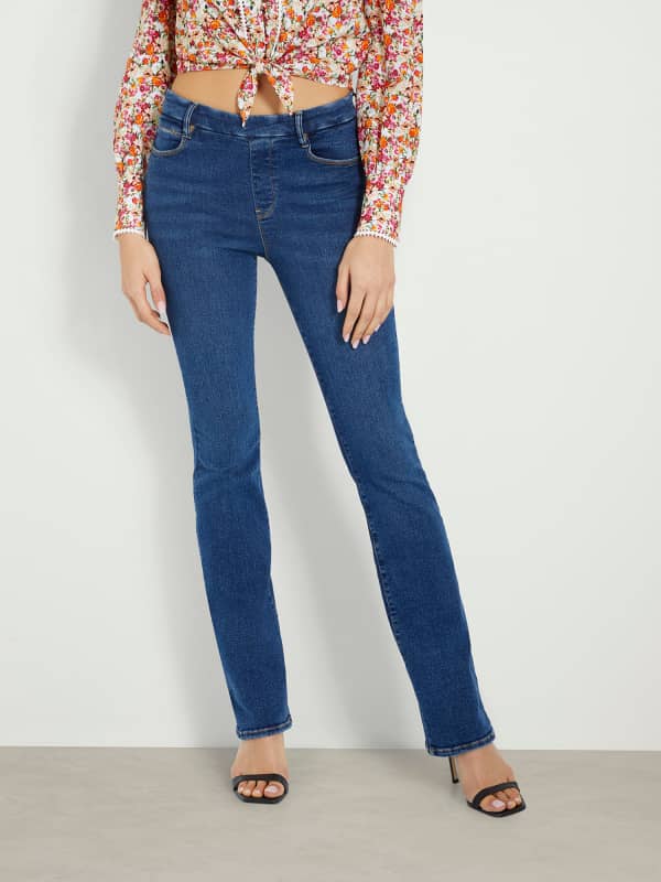 Nohavice a džínsy GUESS Mid Rise Bootcut Denim Pant Navy | W4GA58D5BR0, 0