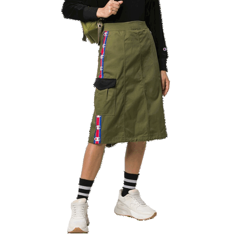 Sukňa Champion Midi Cargo Skirt with Striped Taping Detail Zelené | 112328-GS554
