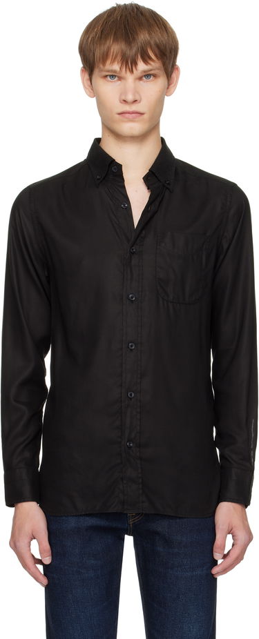 Košeľa Tom Ford TOM FORD Gabardine Slim Fit Shirt Čierna | HSO001-FMT058, 0