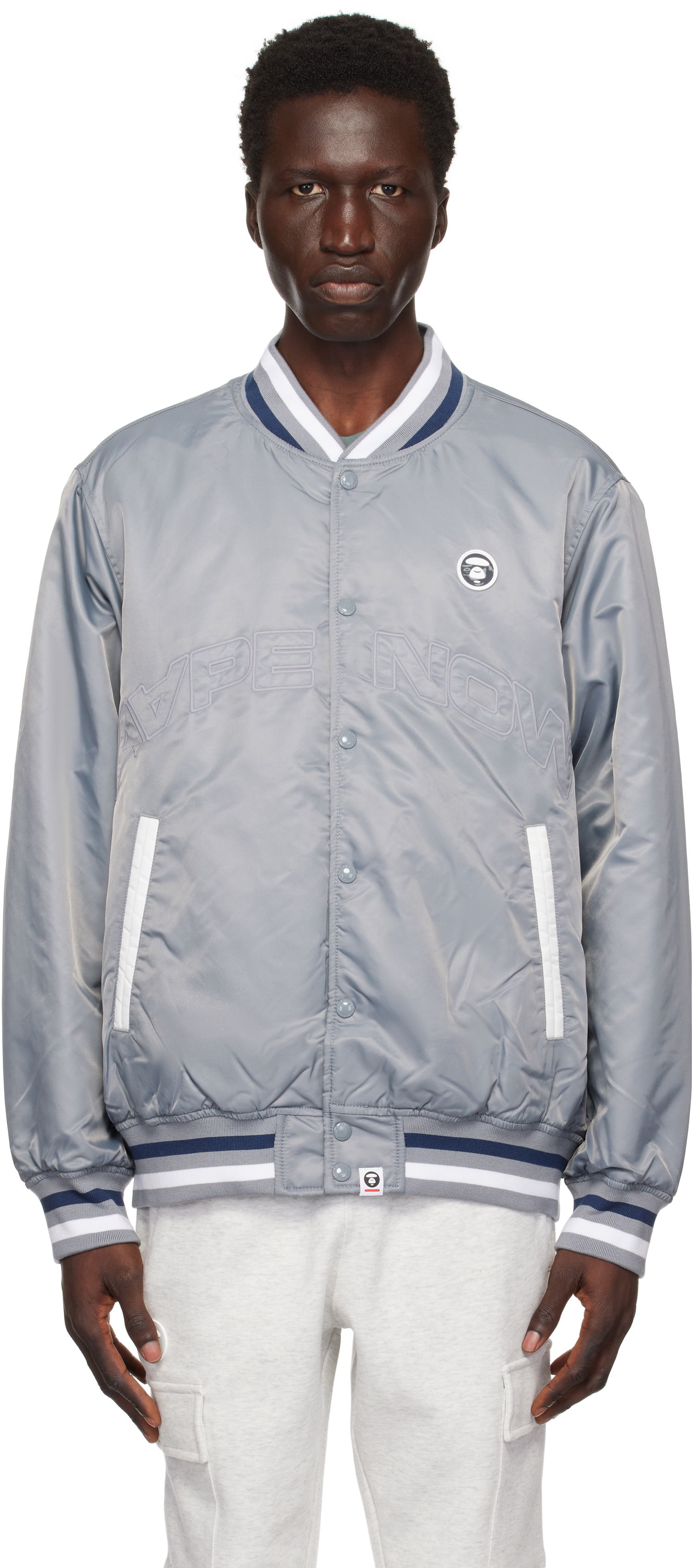 Bomber bunda AAPE by A Bathing Ape AAPE by A Bathing Ape 'AAPE Now' Bomber Jacket Šedá | AAPJKM7656XXNGYL, 0